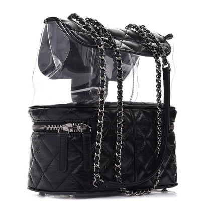 Chanel Crumpled Calfskin PVC Quilted Backpack Black 3 of 8
