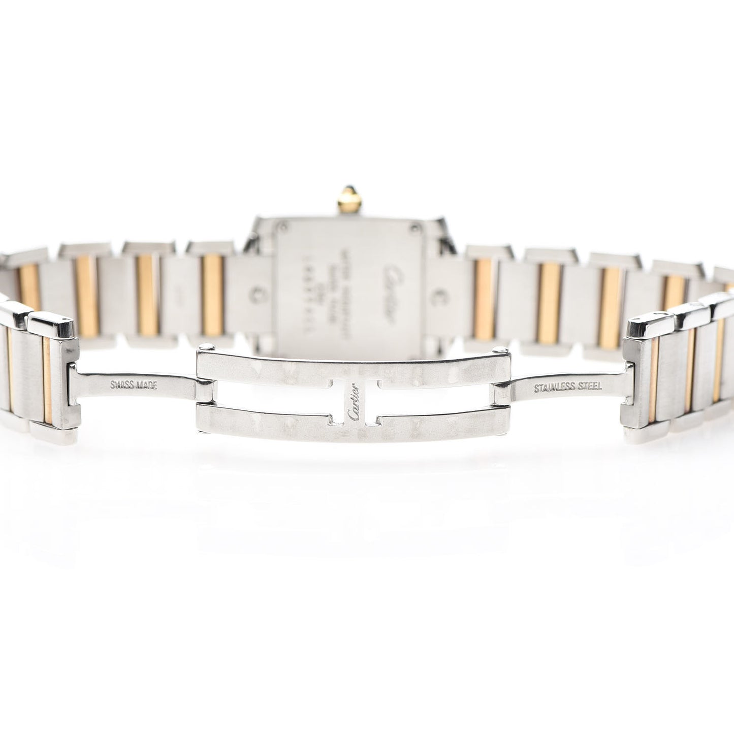 Stainless Steel 18K Yellow Gold 20mm Tank Francaise Quartz Watch