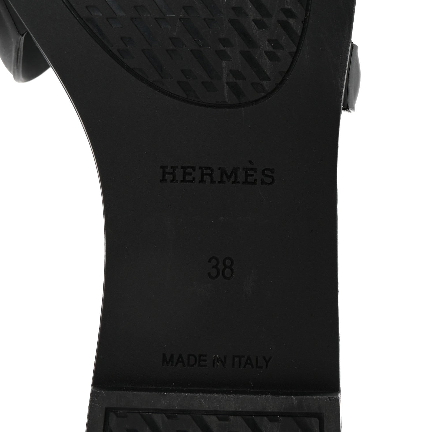 Hermes Rubber Aloha Sandals 38 Black 7 of 9