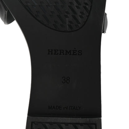 Hermes Rubber Aloha Sandals 38 Black 7 of 9