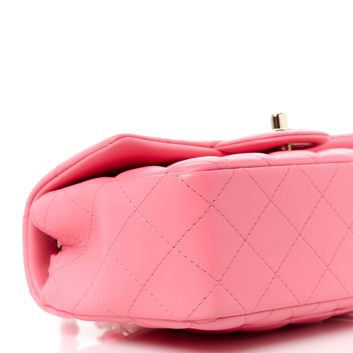 Lambskin Quilted Mini Rectangular Flap Pink