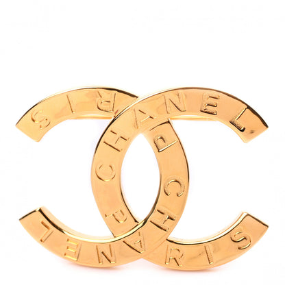 Chanel Metal Paris Button CC Large Brooch Gold 1 of 4