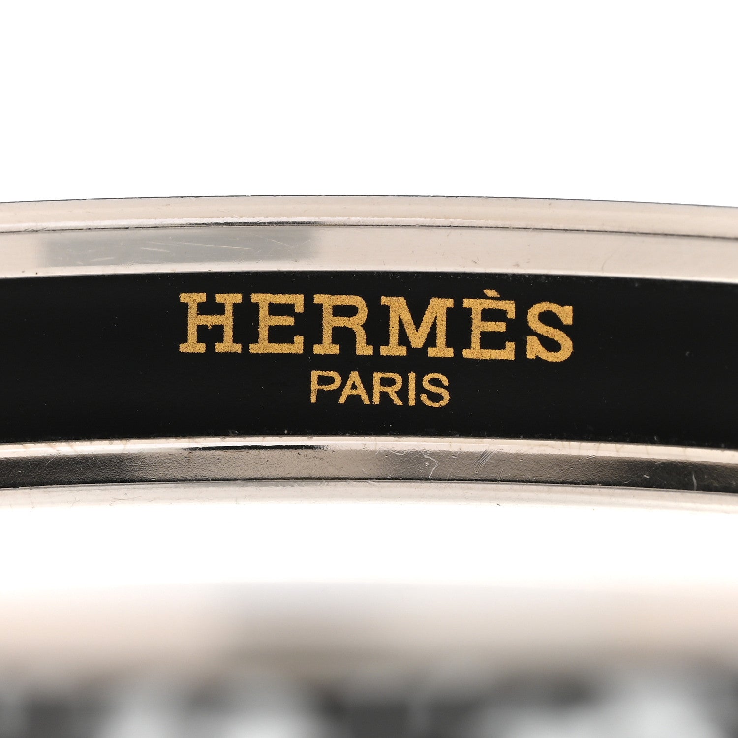 Hermes Enamel Printed Narrow Balcons Du Guadalquivir Bracelet 65 Black 5 of 5