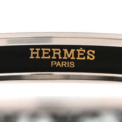 Hermes Enamel Printed Narrow Balcons Du Guadalquivir Bracelet 65 Black 5 of 5
