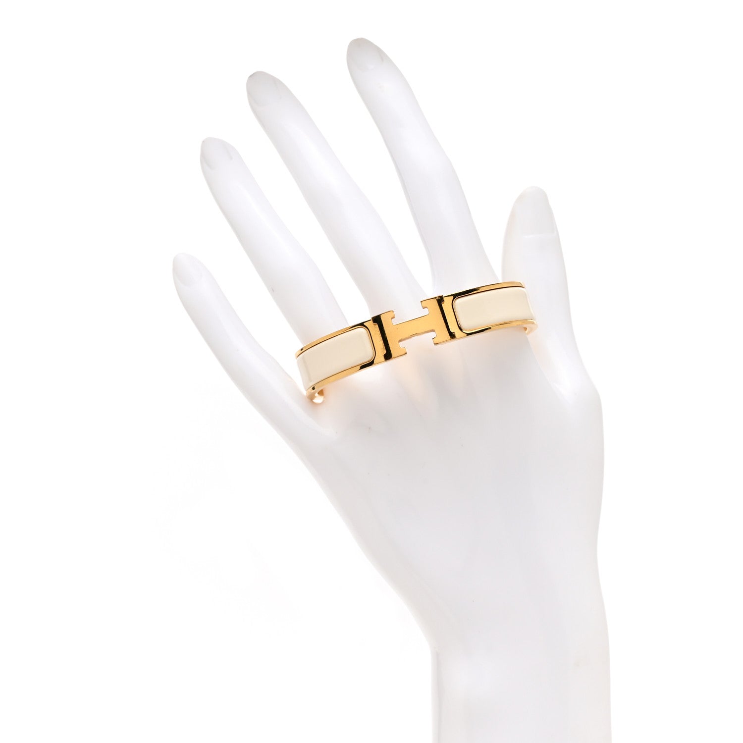 Hermes Enamel Narrow Clic Clac H Bracelet PM White 2 of 5
