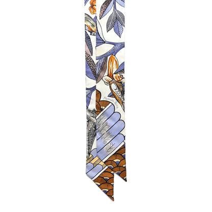 Hermes Silk Tree Of Song Twilly Creme Mauve Ocre 2 of 6