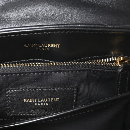 Saint Laurent Calfskin Y Quilted Monogram Toy Loulou Crossbody Bag Black 6 of 11