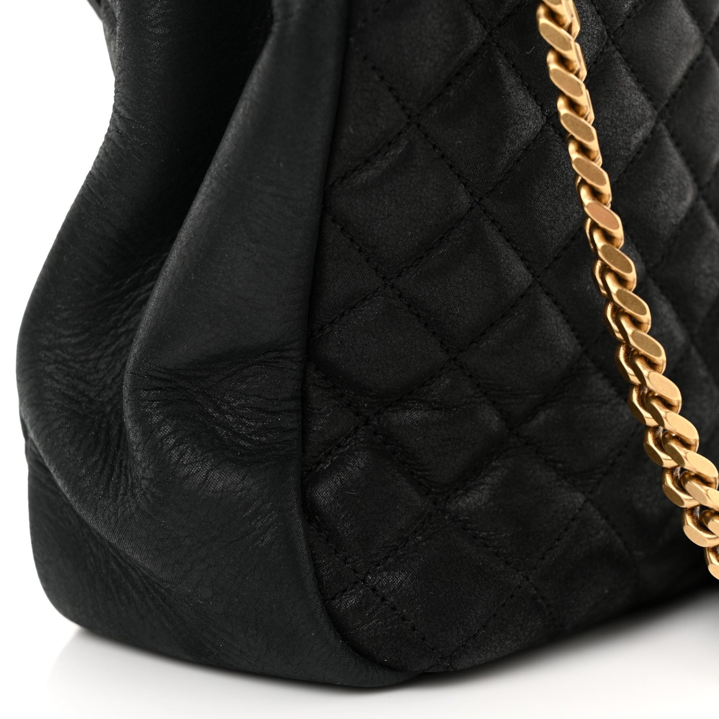 SAINT LAURENT Calfskin Mixed Matelasse Triquilt Large Monogram Envelope Satchel Deep Marine