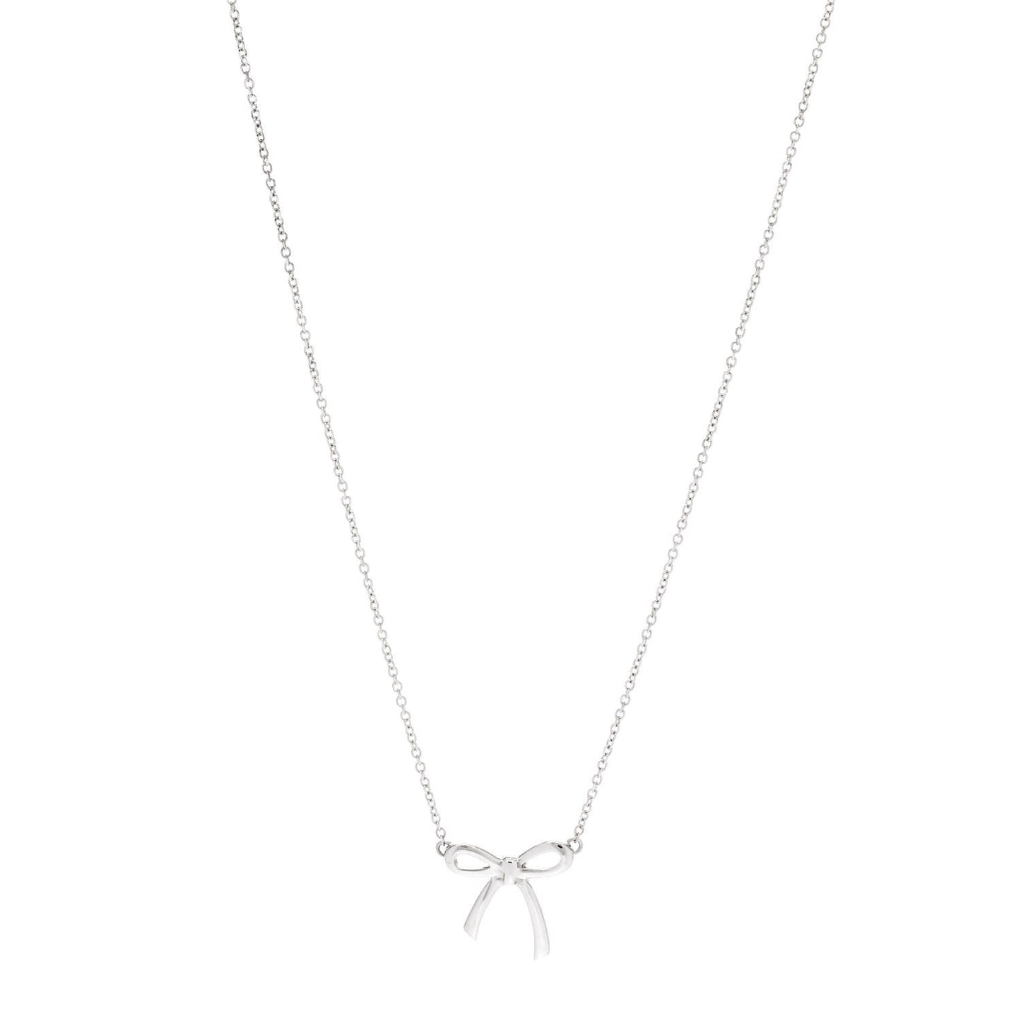 Sterling Silver Small Bow Pendant Necklace