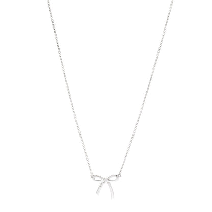Tiffany Sterling Silver Small Bow Pendant Necklace 1 of 5