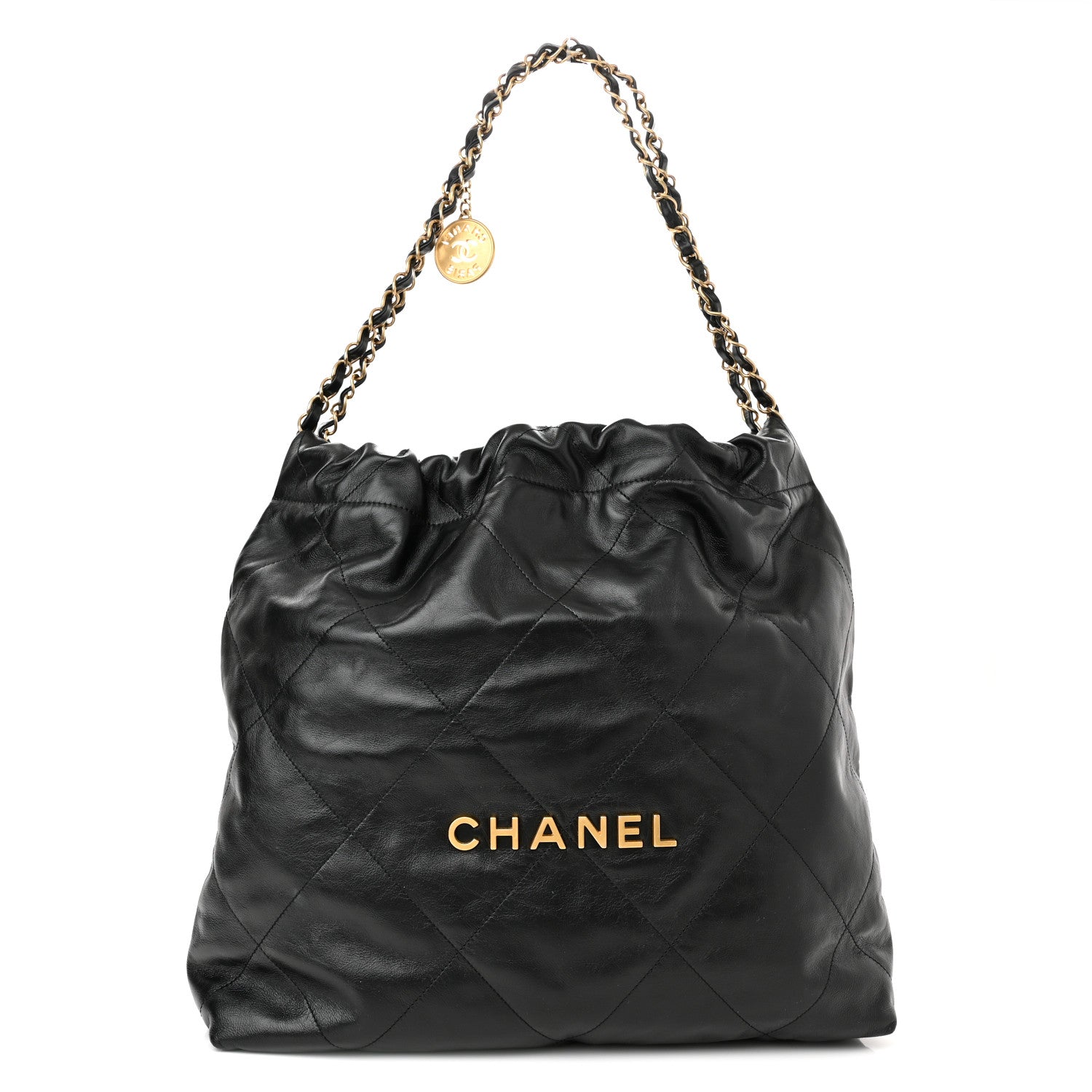 Chanel Shiny Calfskin Quilted Small Chanel 22 Black 2 of 11