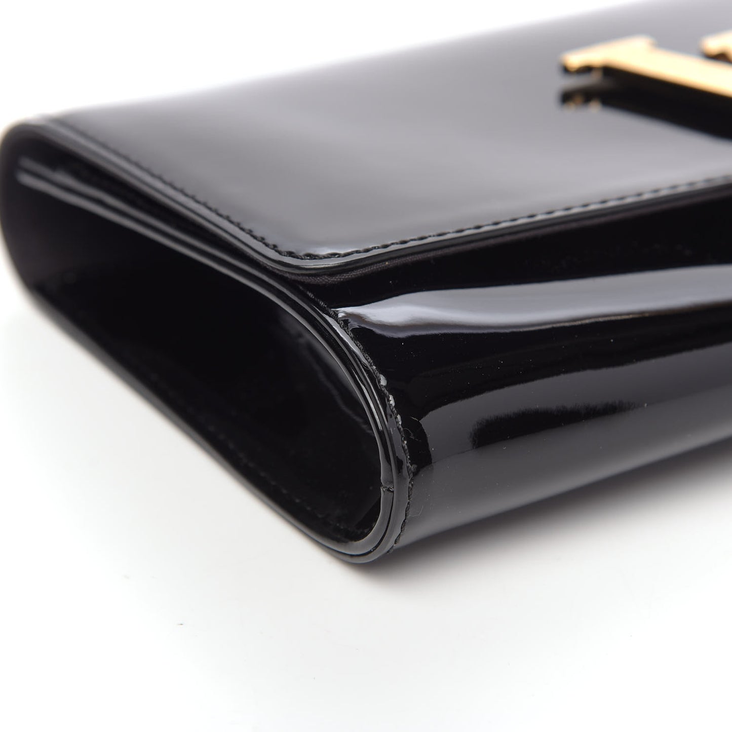 Patent Louise Clutch Black