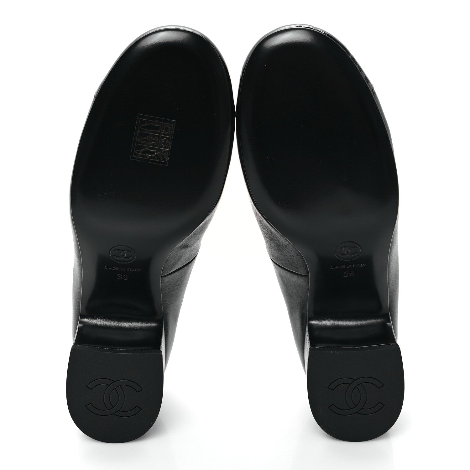 Chanel Lambskin Patent Cap Toe CC Mary Jane Pumps 38 Black 6 of 10