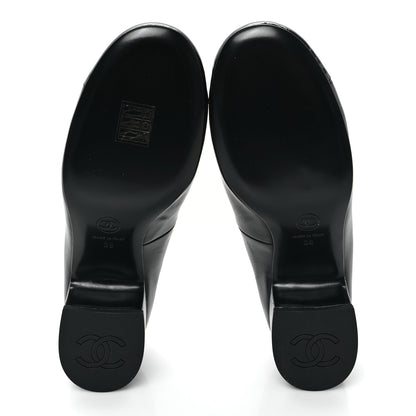 Chanel Lambskin Patent Cap Toe CC Mary Jane Pumps 38 Black 6 of 10