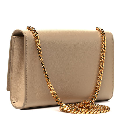 Saint Laurent Grain De Poudre Small Monogram Kate Satchel Dark Beige 2 of 8