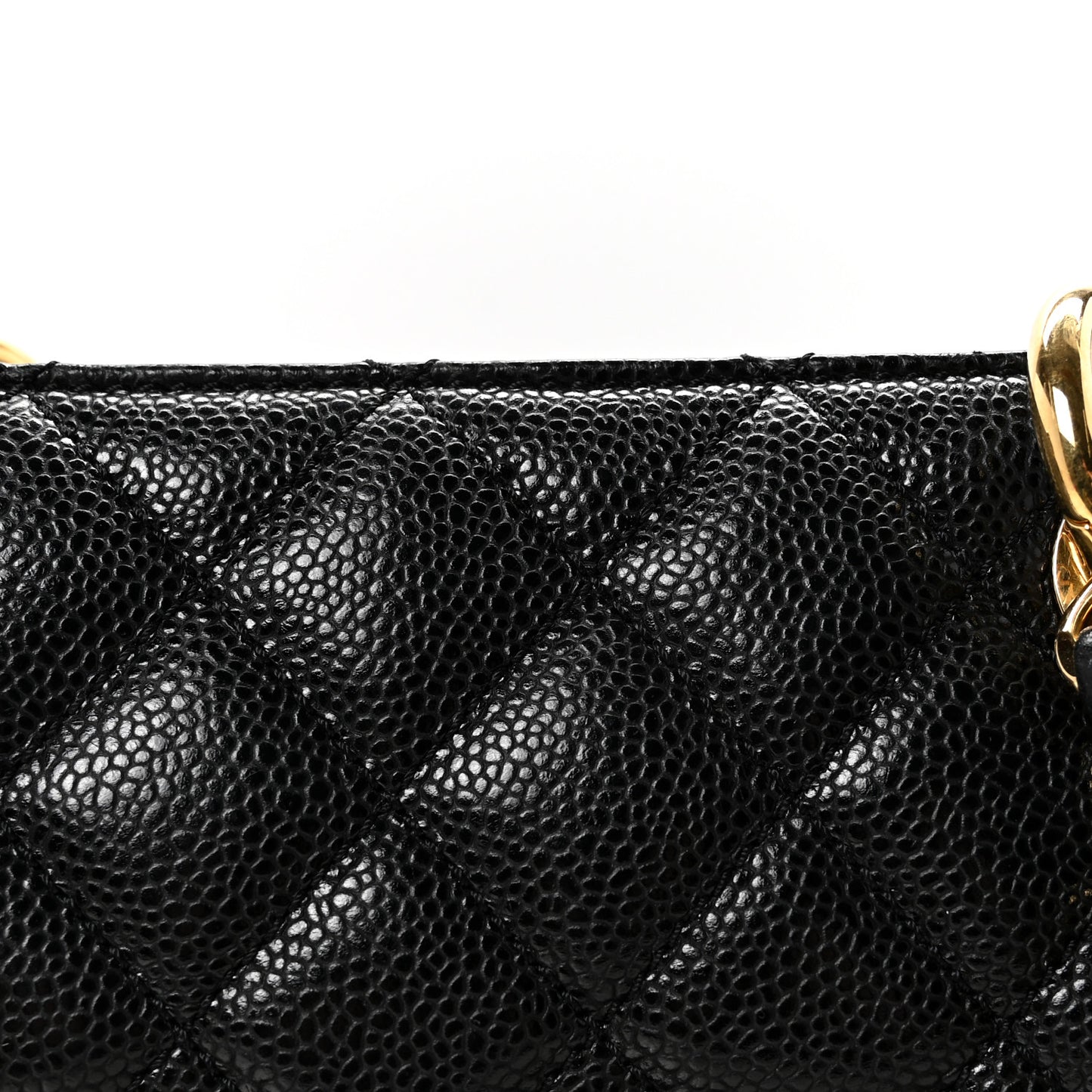 Caviar Quilted Grand Shopping Tote GST Black