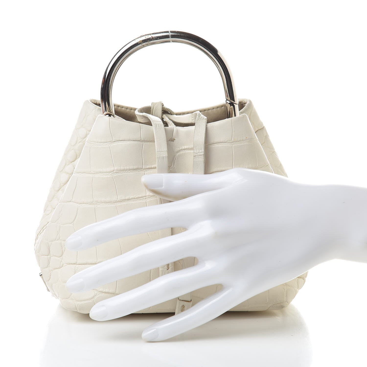 Prada Crocodile Clutch White 2 of 8