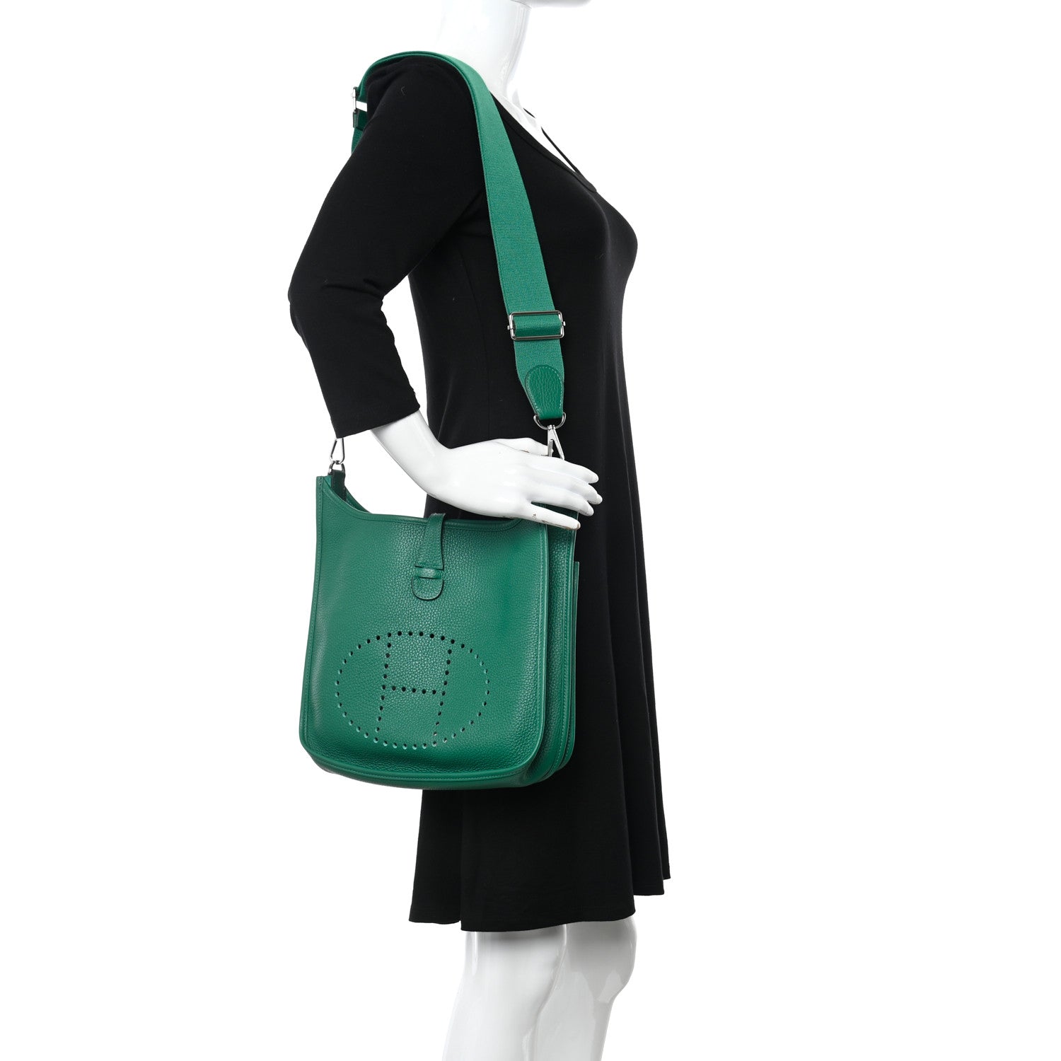 Hermes Taurillon Clemence Evelyne III PM Vert Vertigo 2 of 10