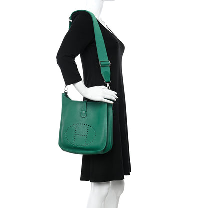 Hermes Taurillon Clemence Evelyne III PM Vert Vertigo 2 of 10