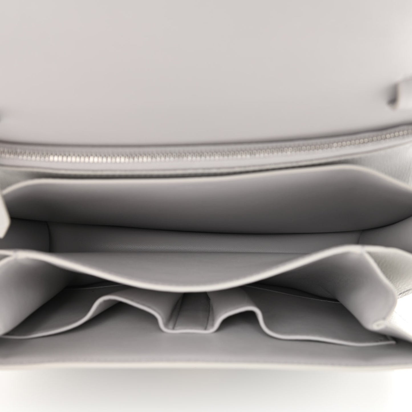 Liege Calfskin Medium Classic Box Flap Bag Pale Grey