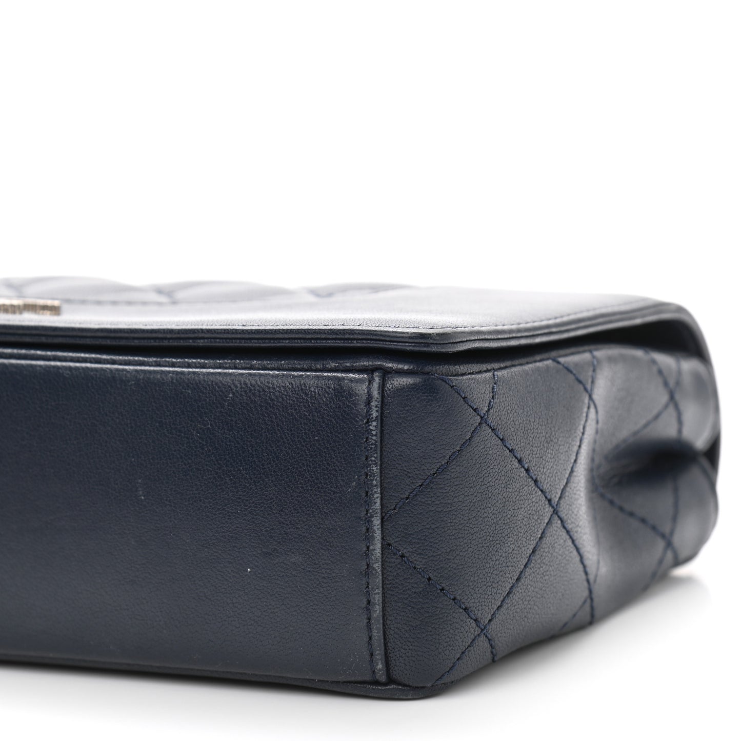 Sheepskin Quilted Medium Vintage Mademoiselle Flap Dark Navy