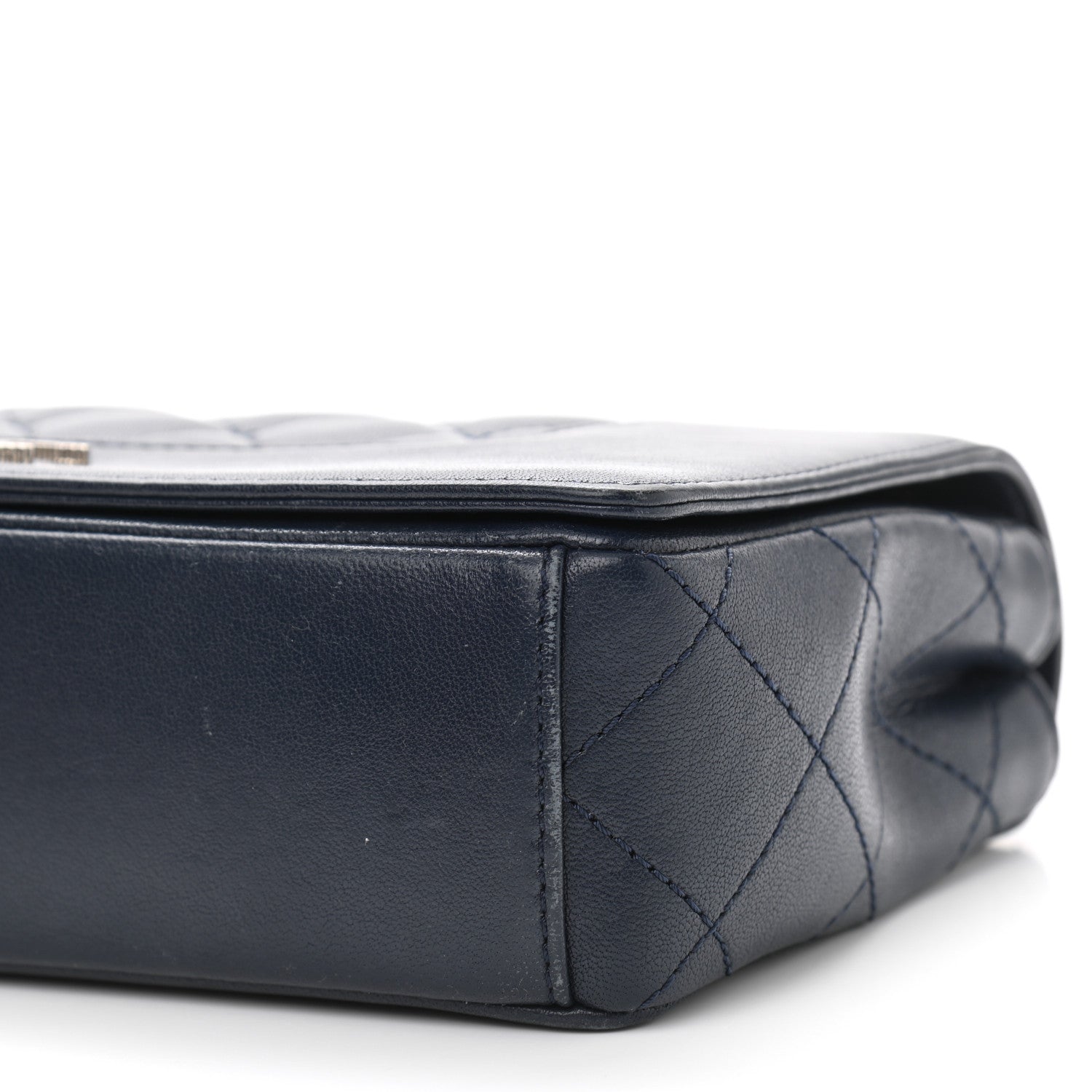 Chanel Sheepskin Quilted Medium Vintage Mademoiselle Flap Dark Navy 10 of 13