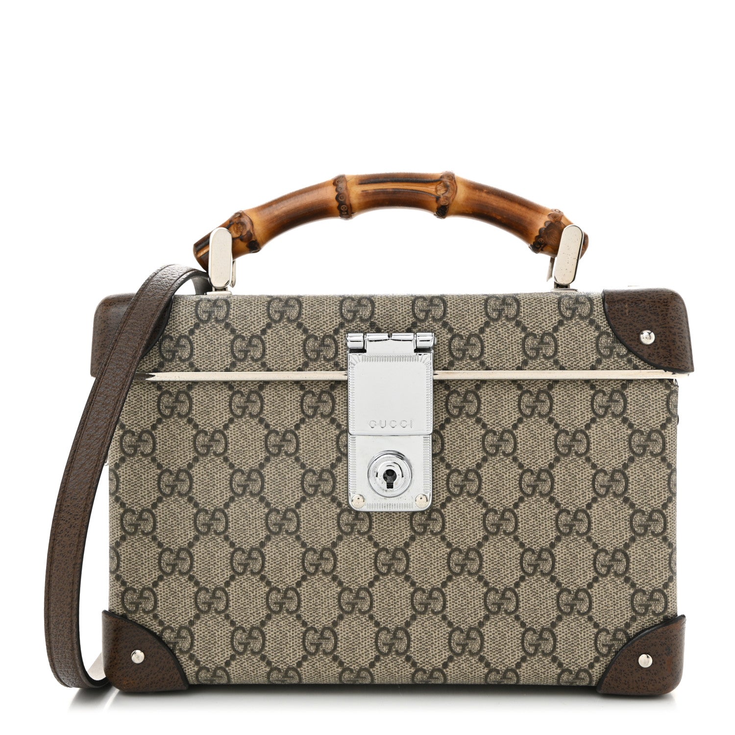 Gucci GG Supreme Monogram Globe-Trotter Beauty Case Brown 1 of 10