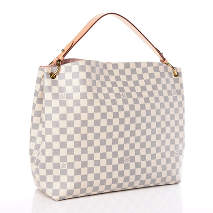 Louis Vuitton Damier Azur Graceful MM Rose Ballerine 3 of 9