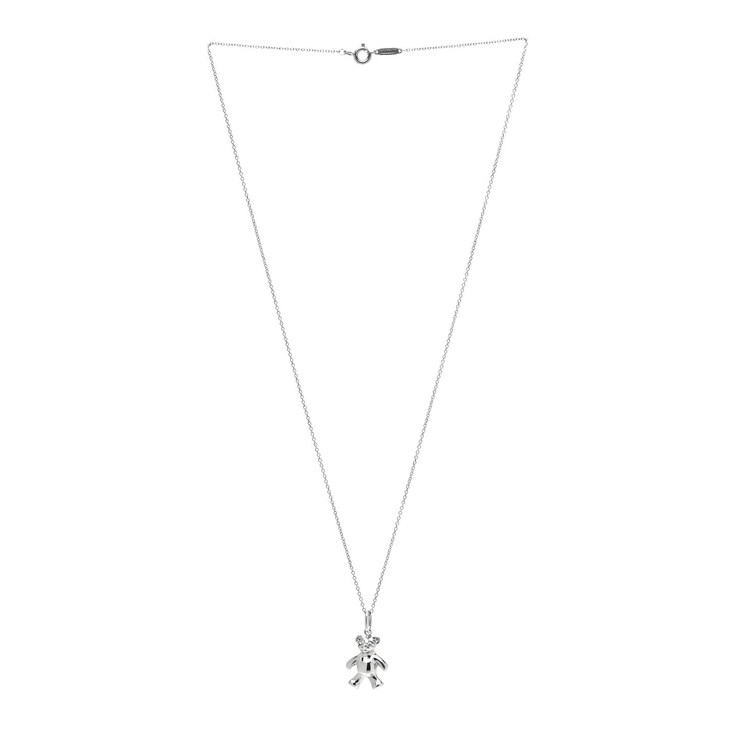 Sterling Silver Teddy Bear Charm Pendant Necklace