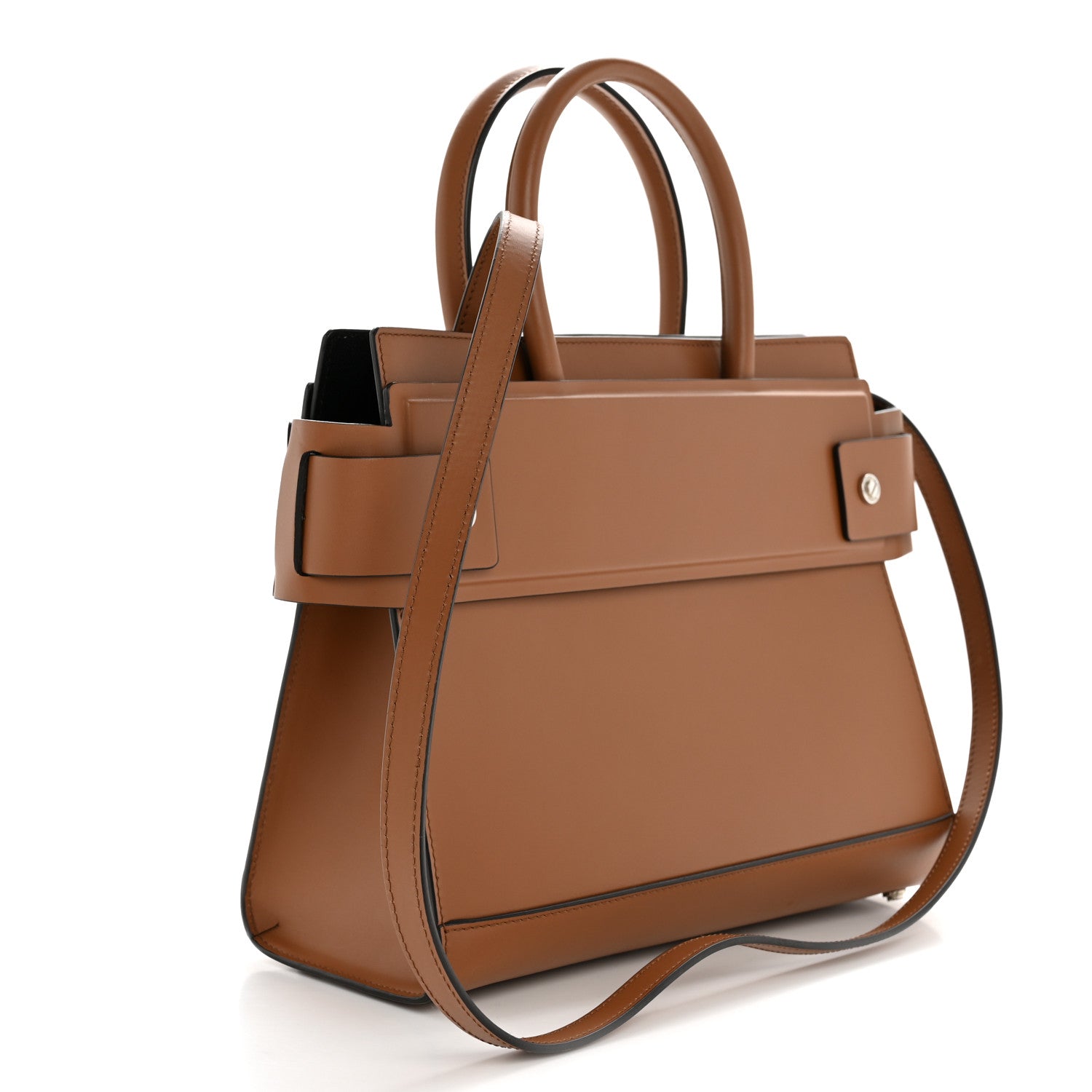 Givenchy ブラウンレザーボストンバッグ　レディース　内側ポケット Givenchy Smooth Calfskin Small Horizon Satchel Caramel 1866835