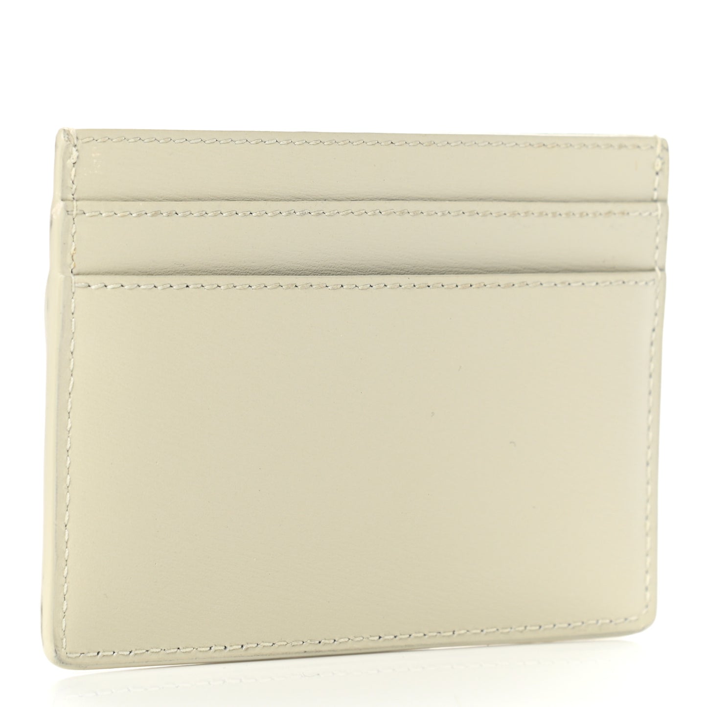 Calfskin Tiny Cassandre Credit Card Case Blanc Vintage