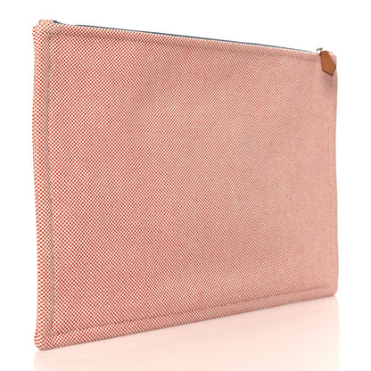 Hermes Toile H Electrique Flat Case Grenat Clementine 3 of 7