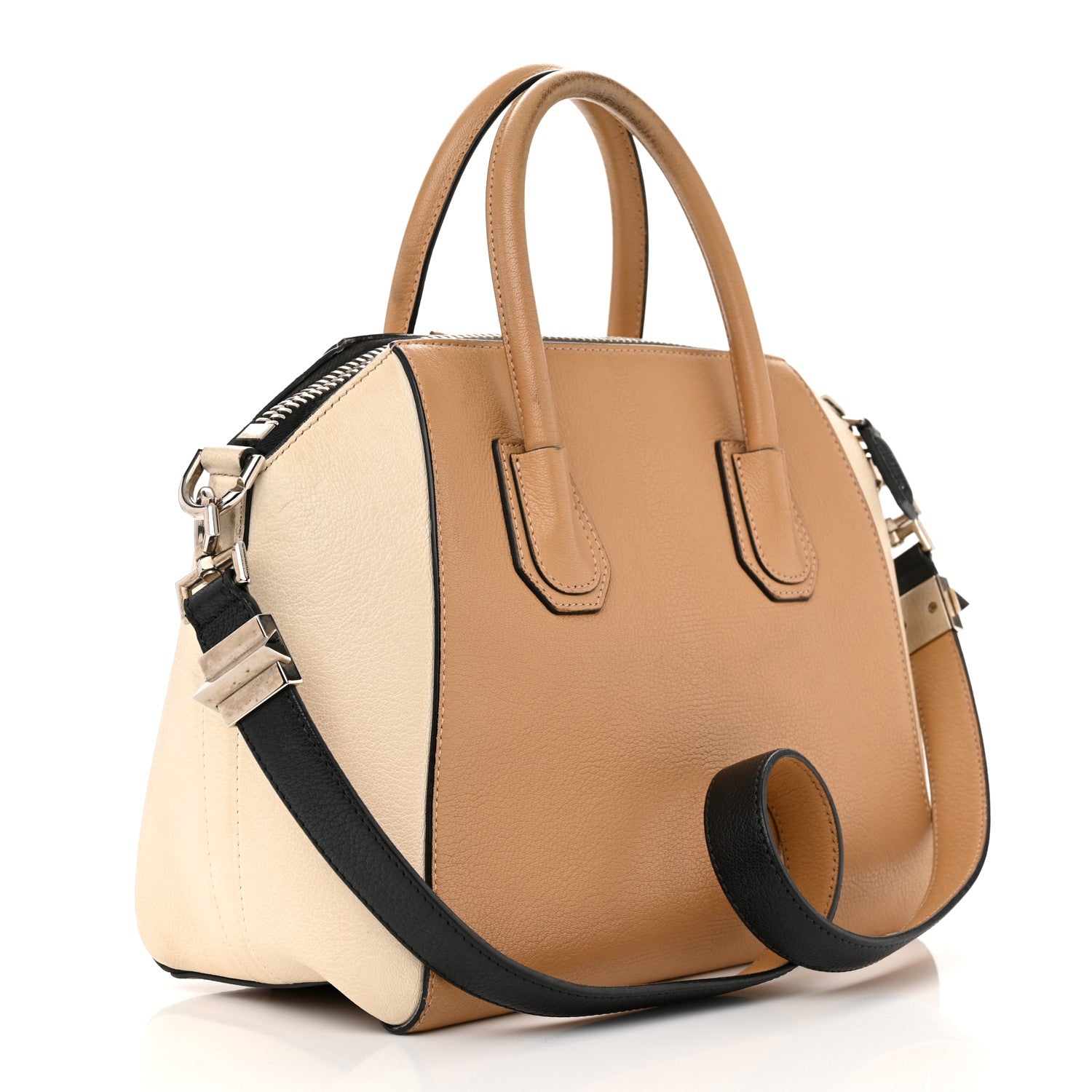 Givenchy Sugar Goatskin Mini Tri-Color Antigona Light Brown Beige Black 3 of 16