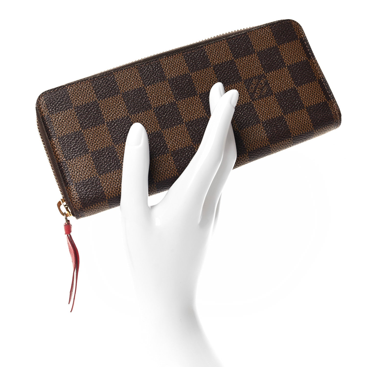 Louis Vuitton Damier Ebene Clemence Wallet Cherry 2 of 7