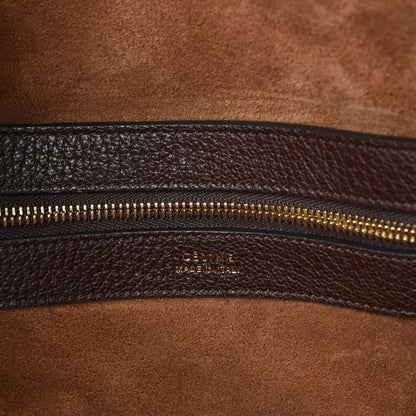 Celine Shiny Grained Calfskin Medium Belt Cabas Phantom Brown 6 of 7