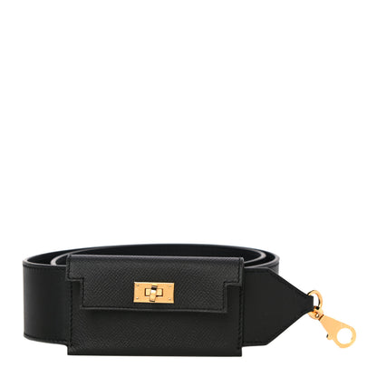 Hermes Swift Epsom Pocket Kelly Shoulder Strap Black 1 of 6