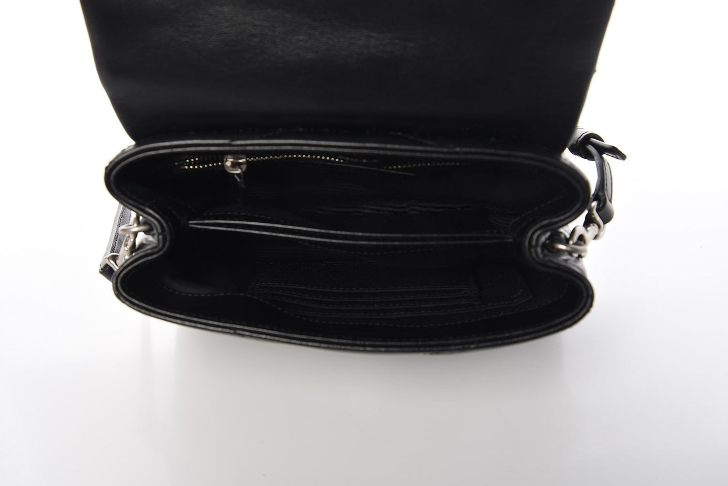 Calfskin Y Quilted Monogram Toy Loulou Crossbody Bag Black