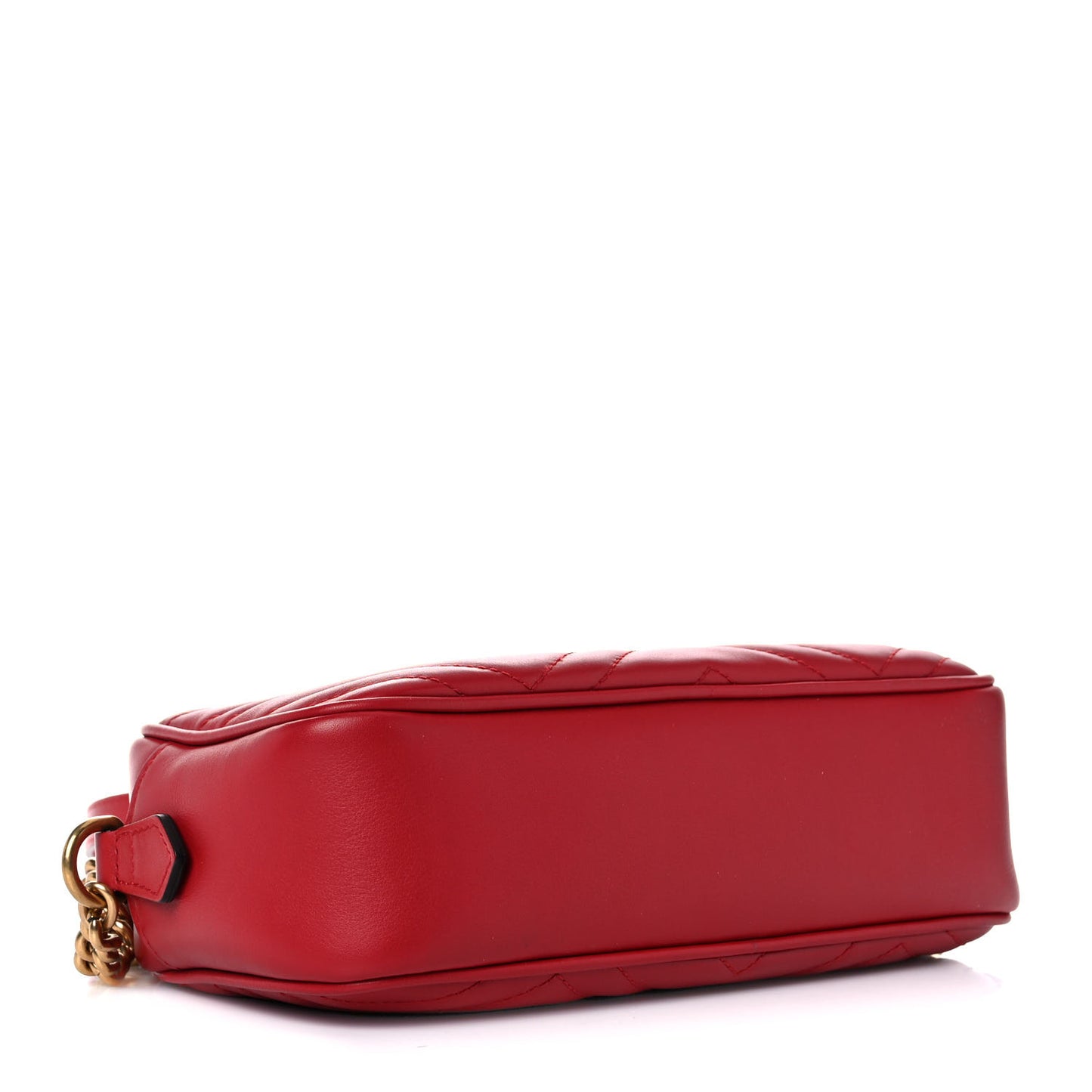 Calfskin Matelasse Small GG Marmont Chain Shoulder Bag Hibiscus Red