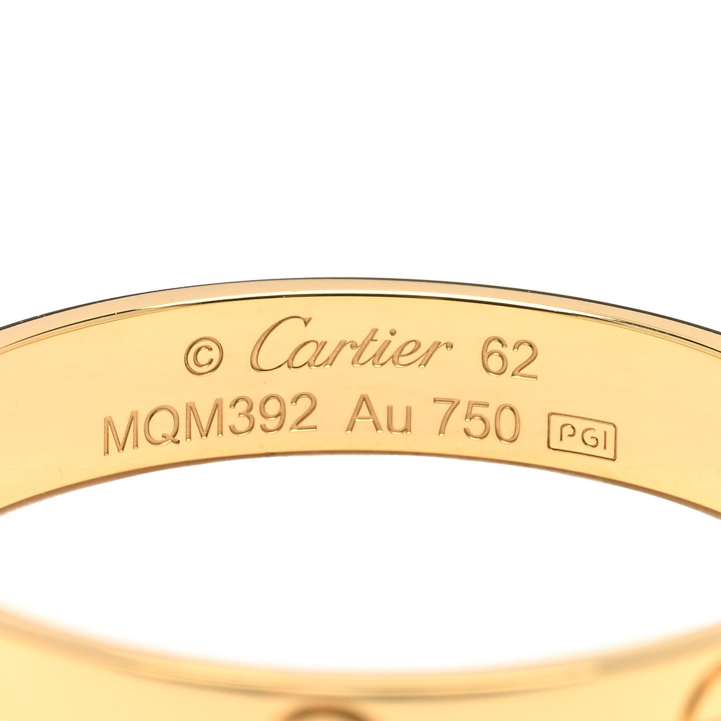 18K Yellow Gold 3.5mm LOVE Wedding Band Ring 62 10