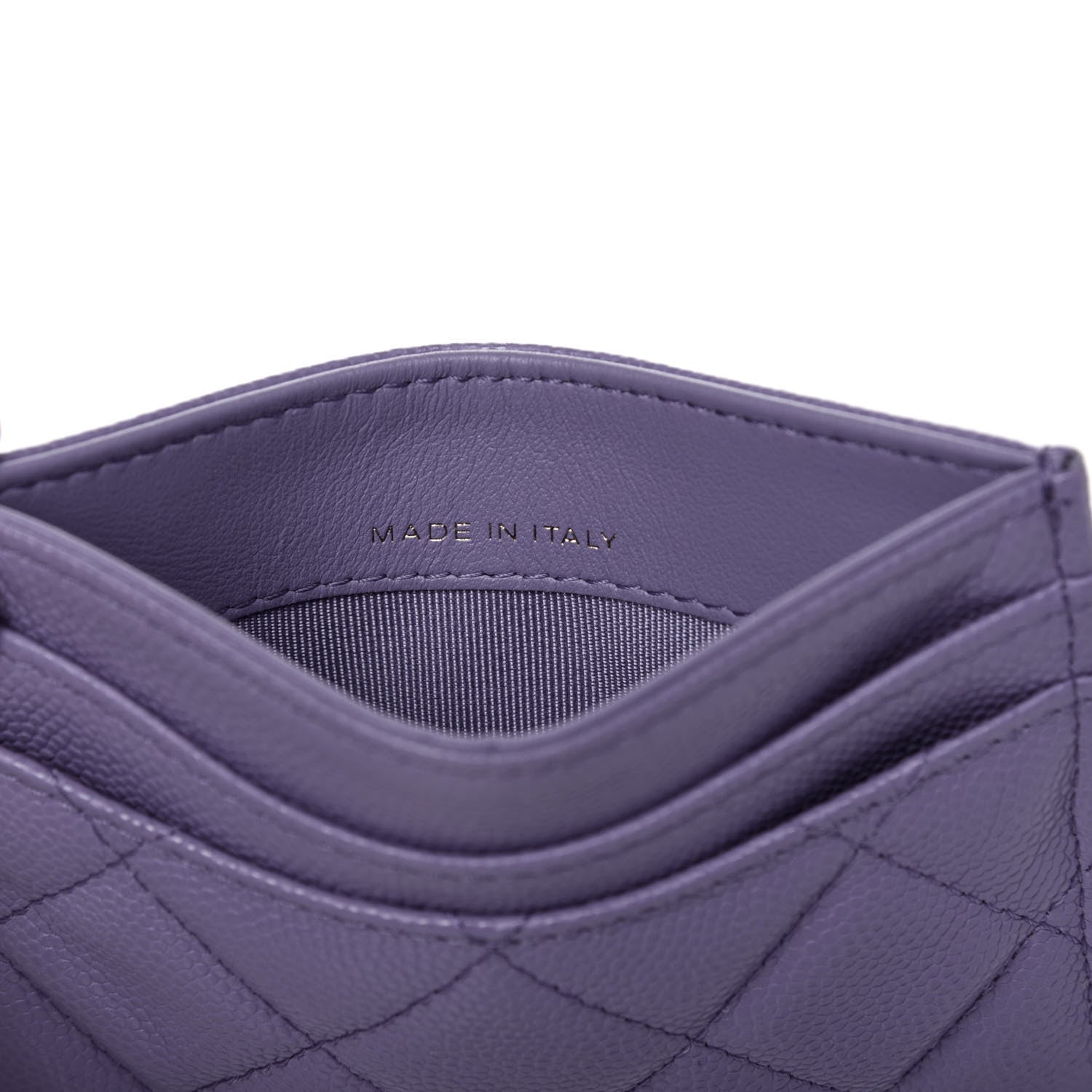 Chanel Caviar Quilted Card Holder Purple 7 of 11
