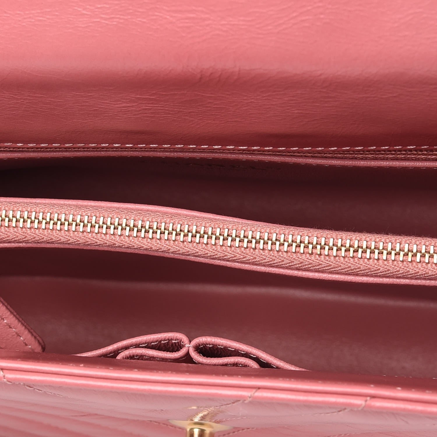 Chanel Calfskin Lizard Chevron Quilted Small Coco Handle Flap Pink 5 of 7