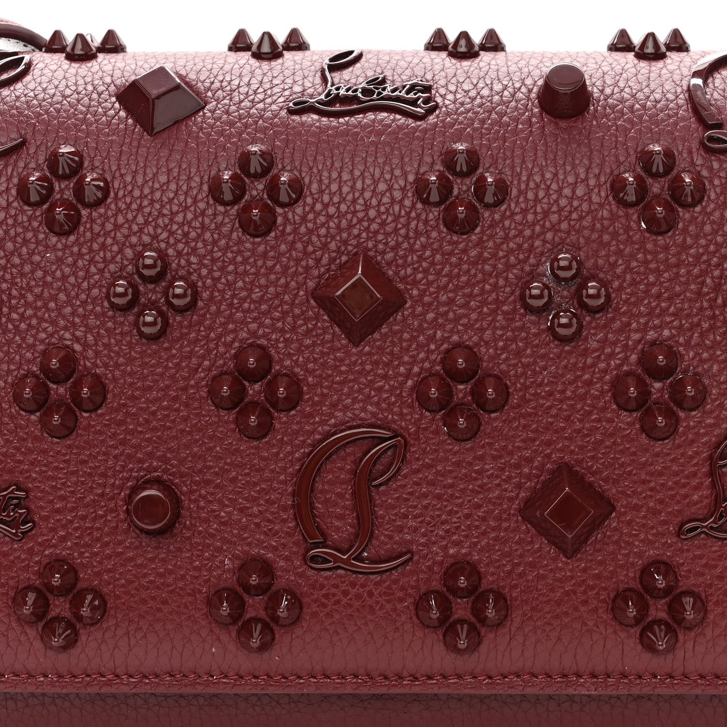 Christian Louboutin Calfskin Spikes Loubinthesky Paloma Clutch 8 of 13