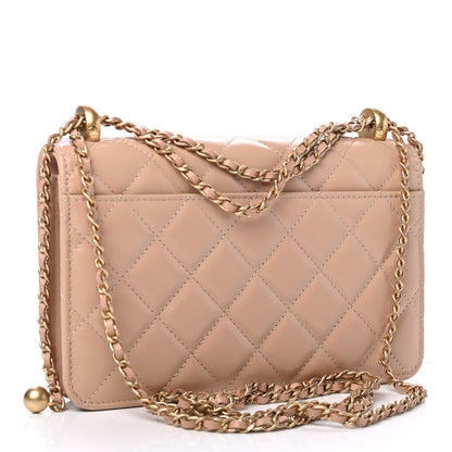 Chanel Calfskin Quilted Perfect Fit Wallet On Chain WOC Beige 2 of 5