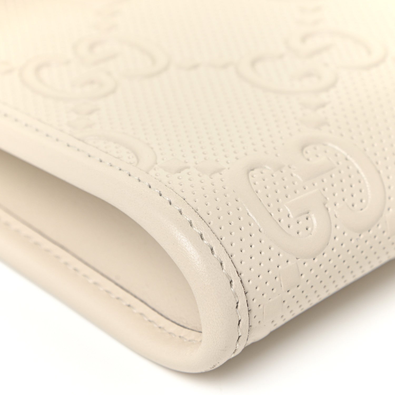 Gucci Calfskin GG Tennis Embossed Mini Crossbody Bag Mystic White 8 of 11