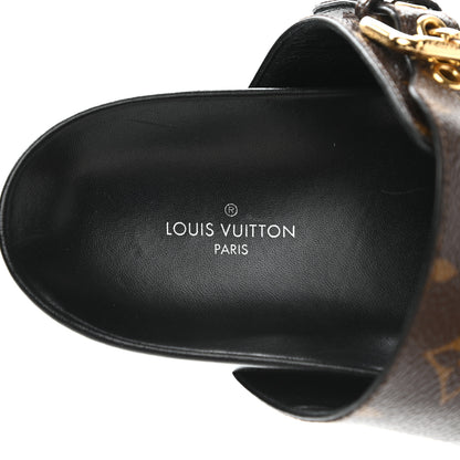 Louis Vuitton Monogram Bom Dia Mule Sandals 39.5 Black 7 of 8