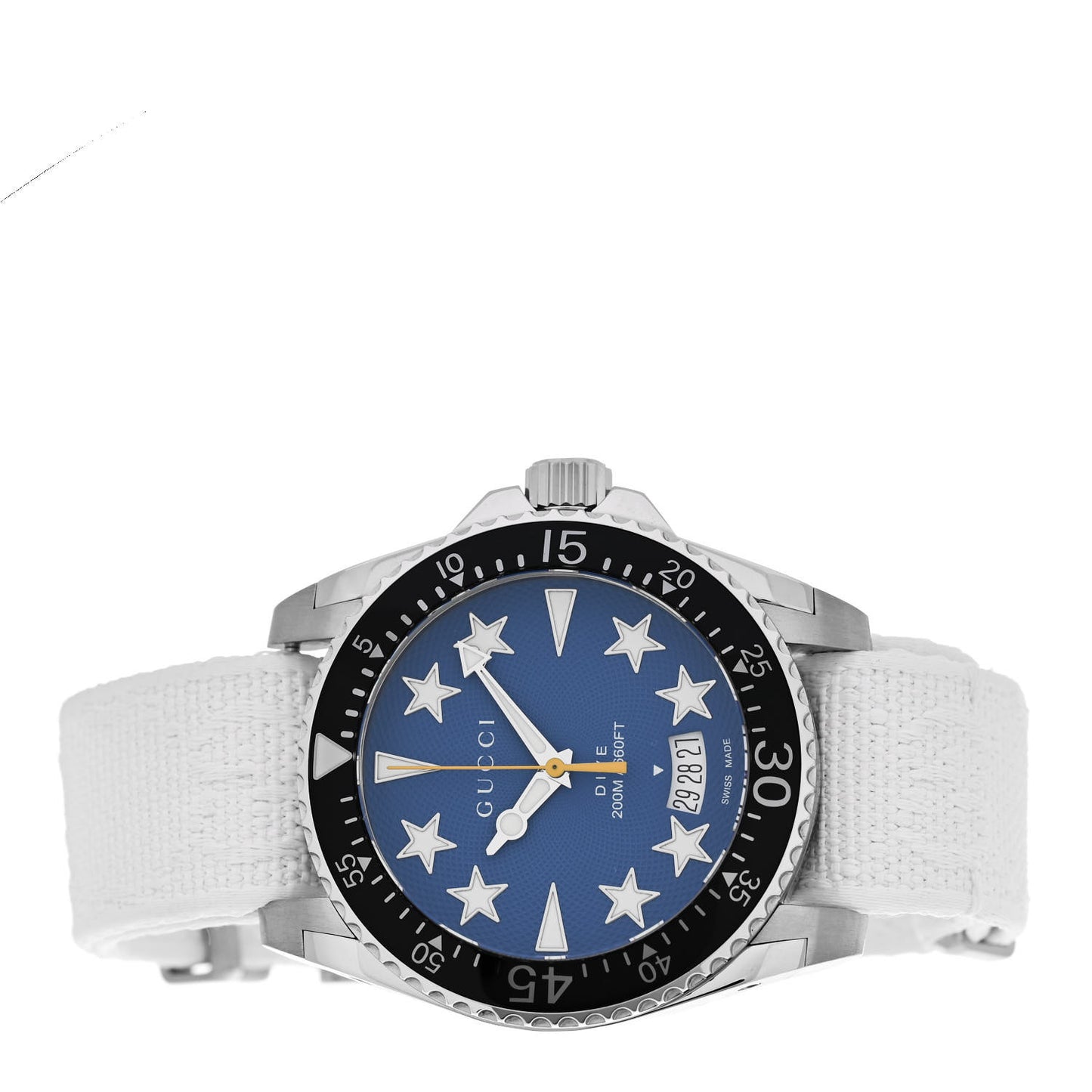 Stainless Steel Fabric 40mm Dive Quartz Watch Blue