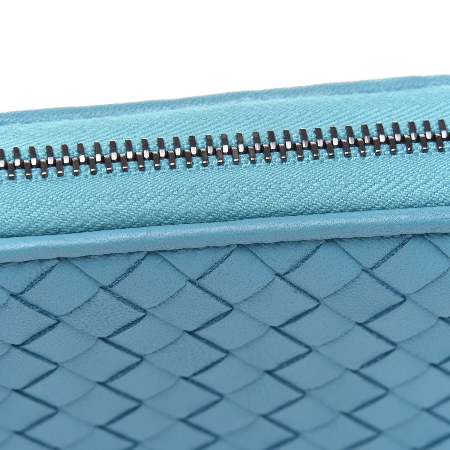 Bottega Veneta Nappa Intrecciato Zip Around Wallet Turquoise 13 of 14