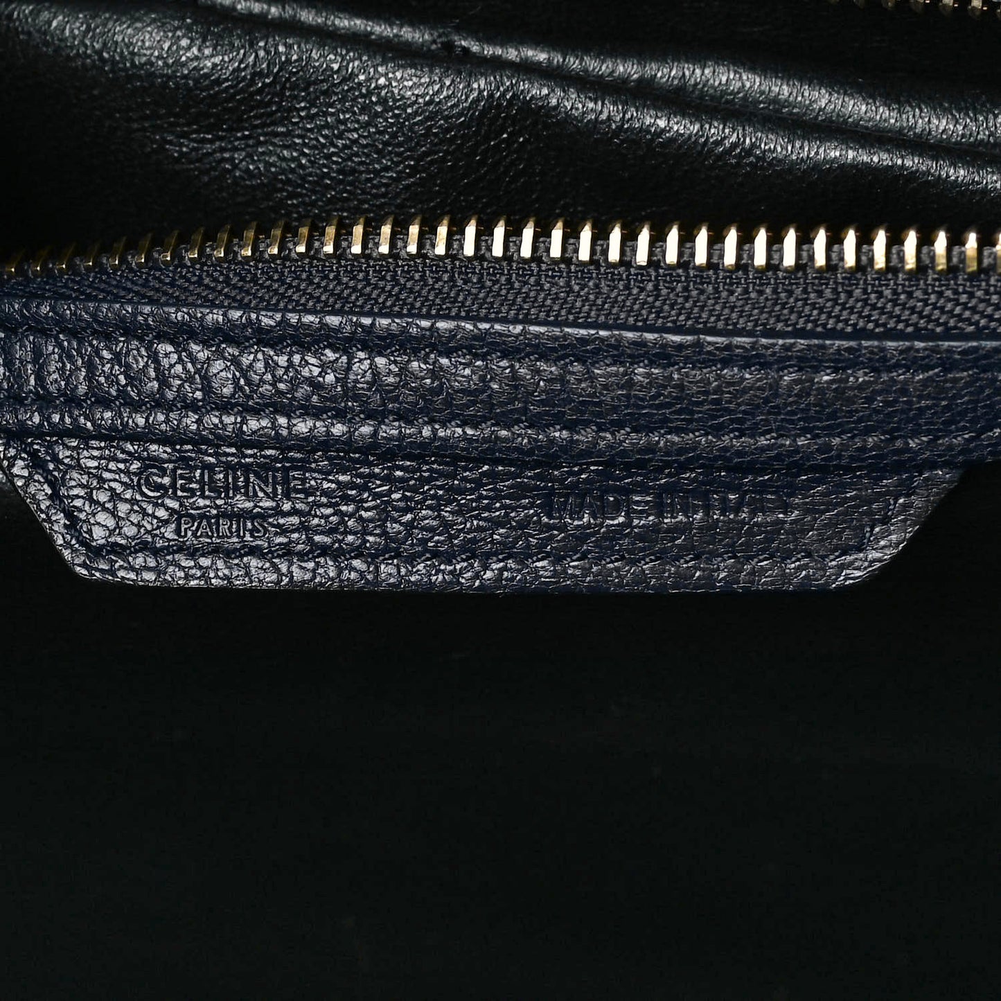 Drummed Calfskin Mini Bi-Color Luggage Navy Black