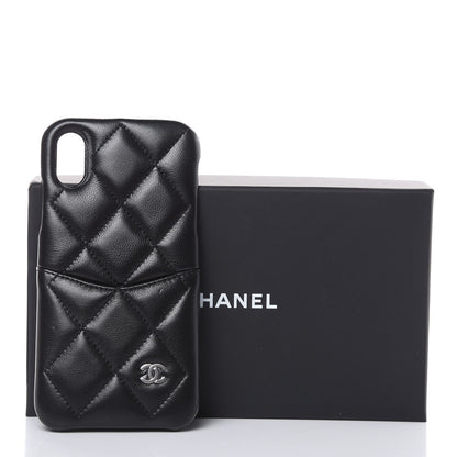 Chanel Lambskin Quilted iPhone X Case Black 7 of 7