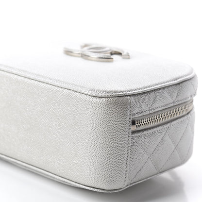 Chanel Metallic Caviar Small Coco Curve Vanity Bag Silver 6 of 9
